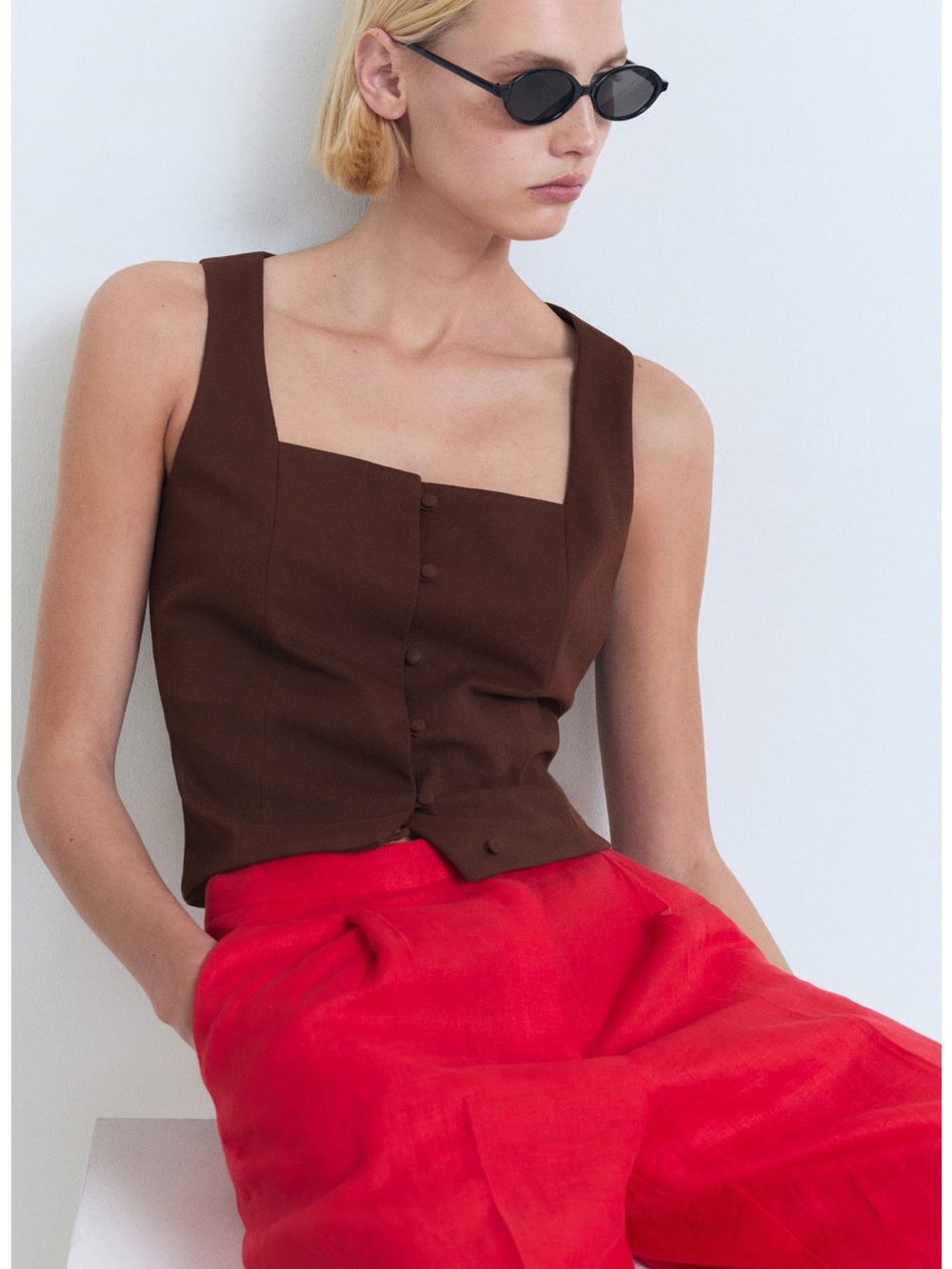 Mango Square Neck Vest - Picture 4 of 8